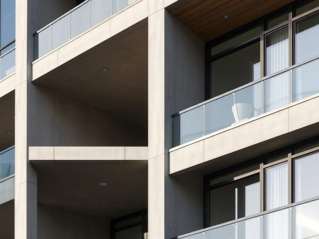 A minimalist architectural detail of a modern residential bu
